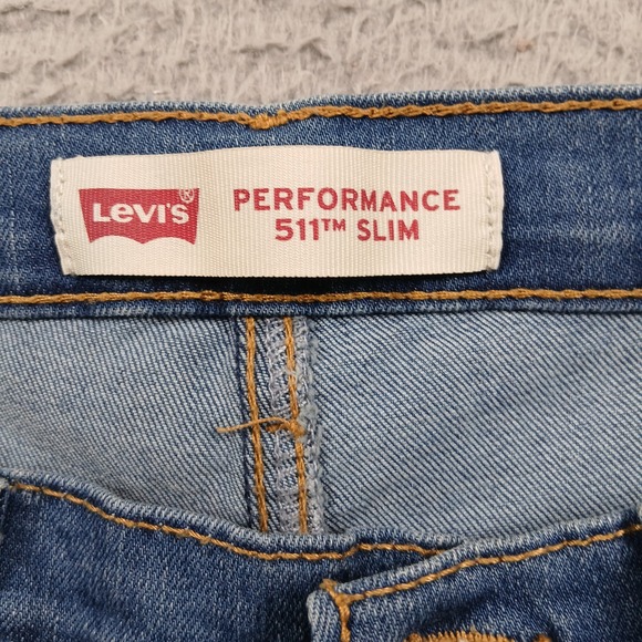 Levi's 511 Slim Performance Jeans Big Boys 14 Regular W27 L27 Blue EUC - Picture 5 of 14